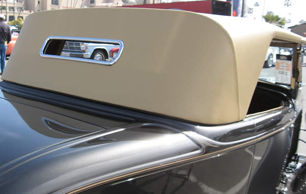 Terry's car from the back shows off the deep tan pinstriping that ties in the top.