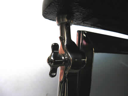 Close-up view of windshield post insert after bonding into top.